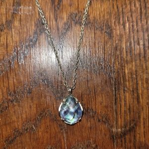 Kendra scott abalone tear drop necklace